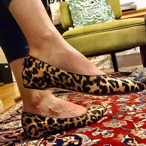 Ivanka Trump Leopard Print Calf Hair Flats
